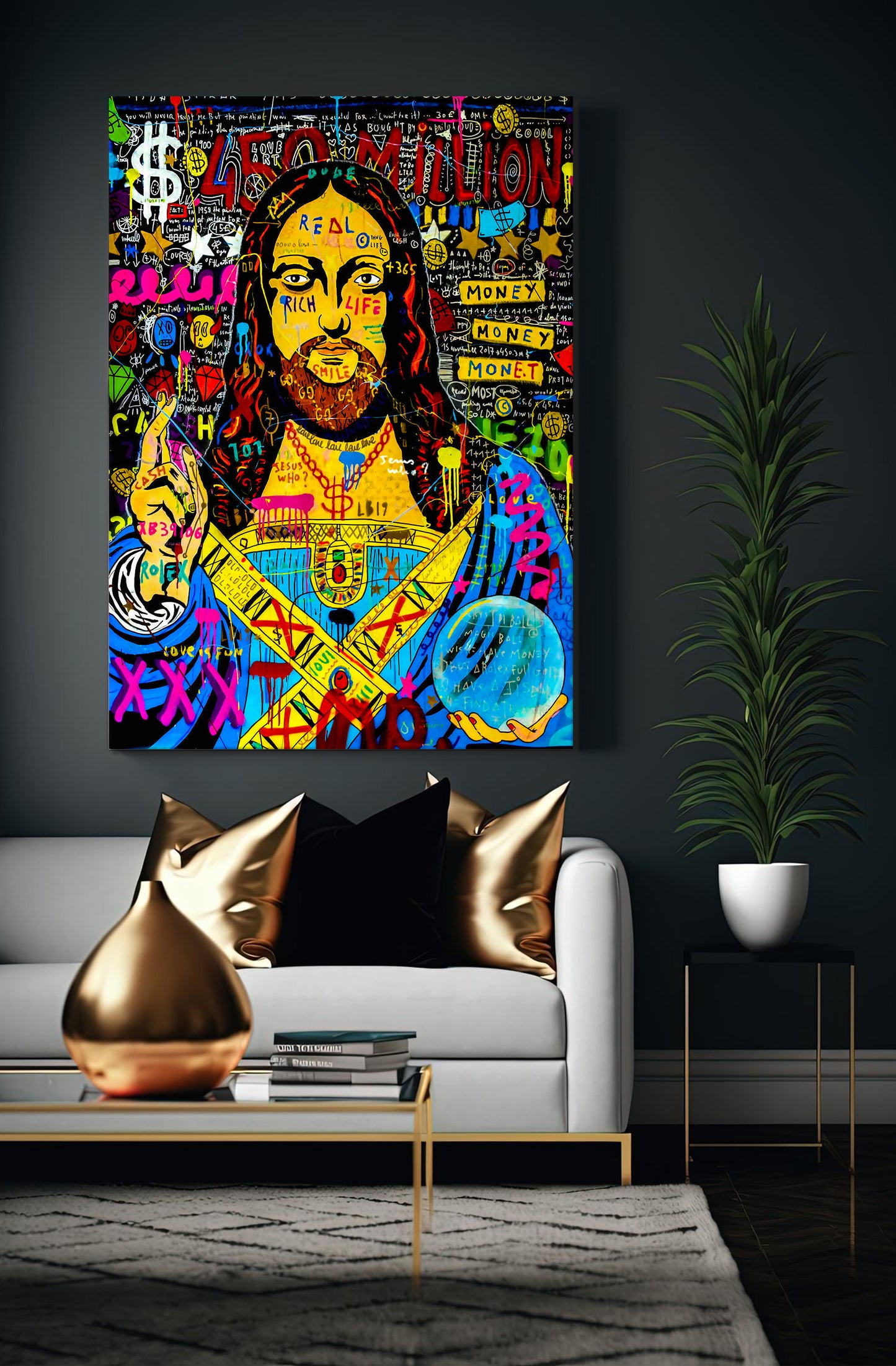 Jesus Pop Art Oil Painting, Christian Wall Art Painting Gift - Pop 026
