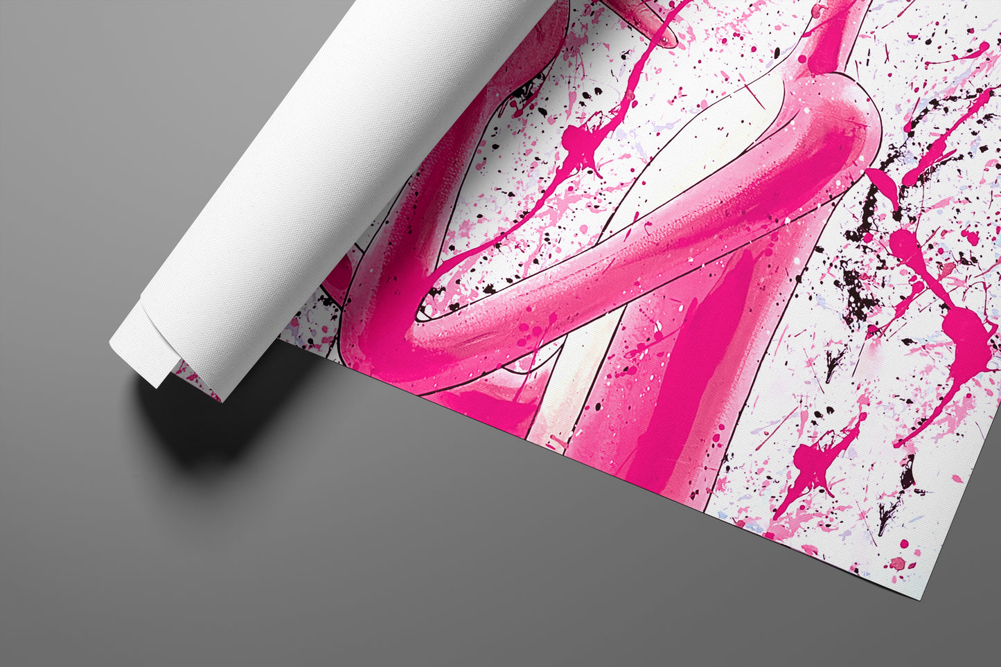 Abstract Pop Art Pink Panther, Panther Painting Canvas Wall Art - 171
