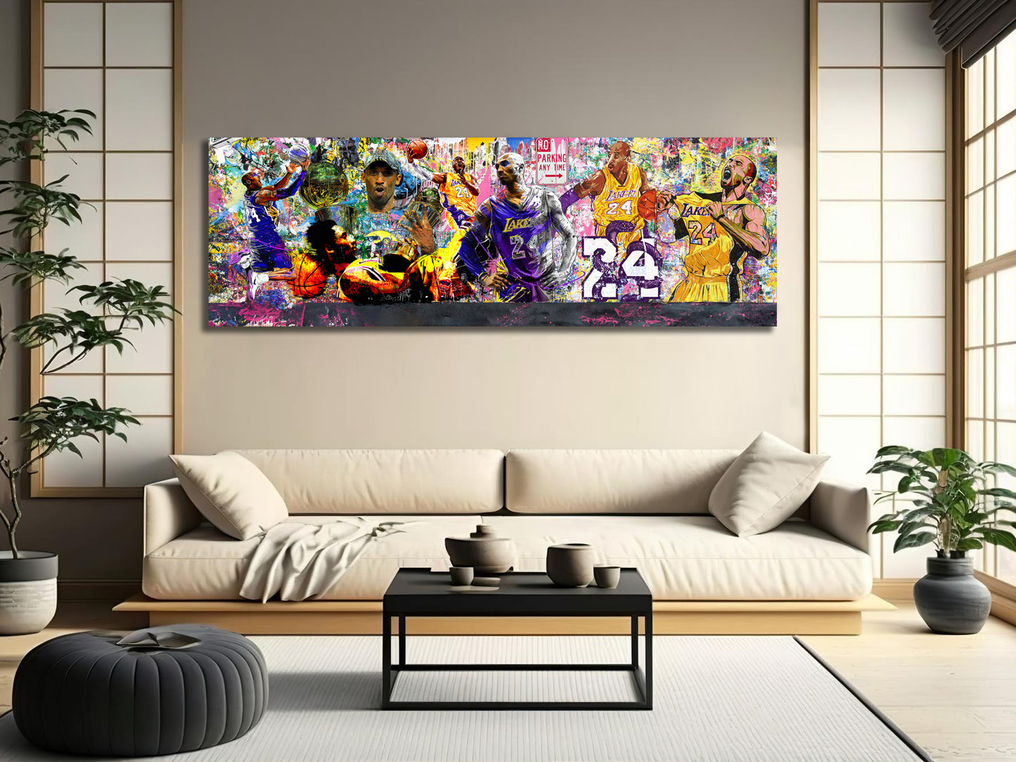 Banksy Panoramic Style Kobe Graffiti Pop Art, Champ Kobe Bryant, Kobe Bryant All Time Pop Art - 187