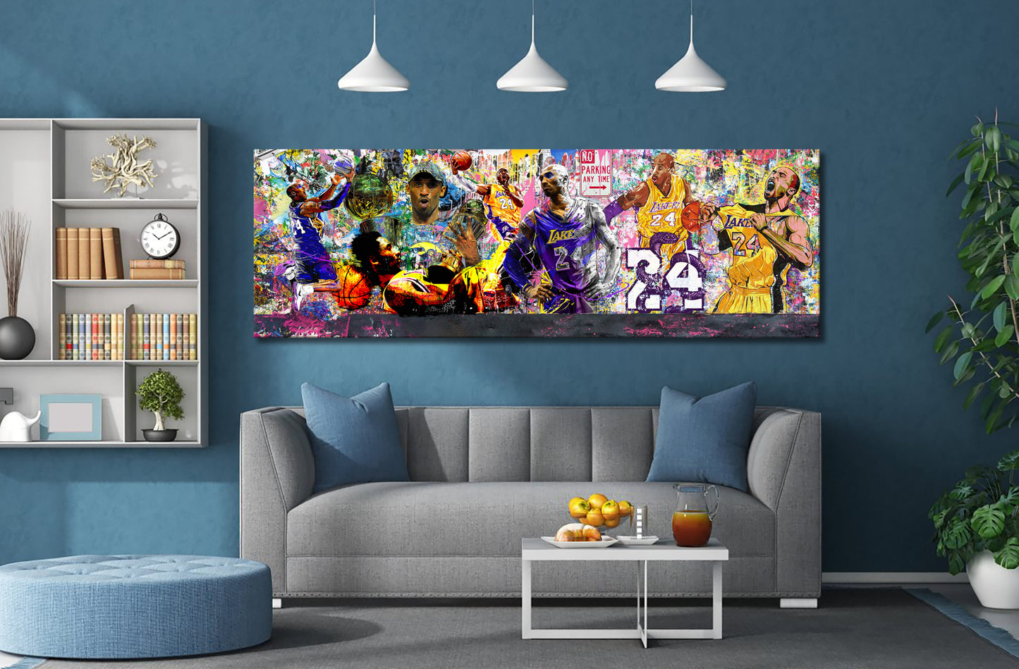 Banksy Panoramic Style Kobe Graffiti Pop Art, Champ Kobe Bryant, Kobe Bryant All Time Pop Art - 187