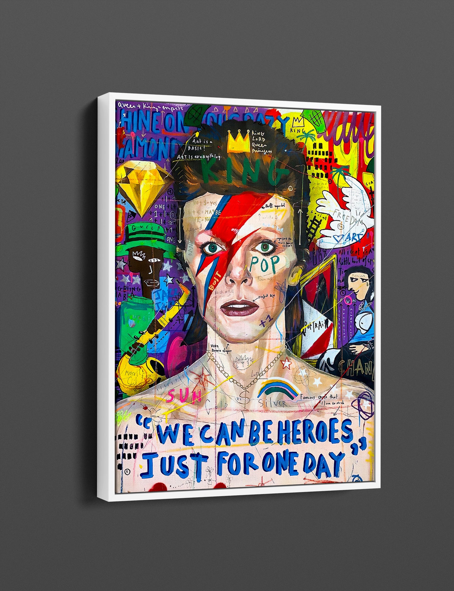 Banksy David Bowie Graffiti Pop Art Canvas, Banksy Style Pop Art, David Bowie Pop Art , Street Graffiti Wall Art, David Bowie Poster - 43