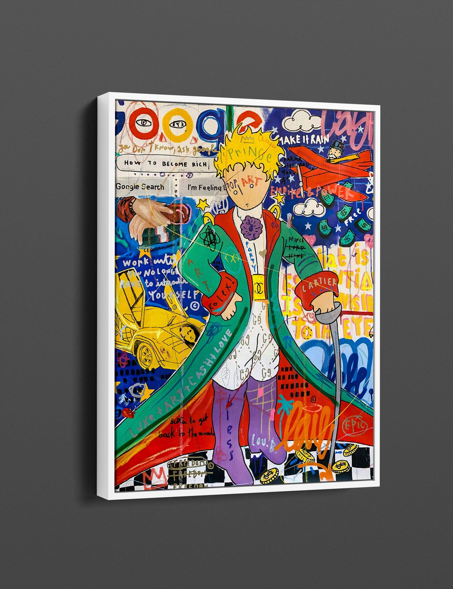 Banksy Little Prince Graffiti Pop Art Canvas, Banksy Style Pop Art, Little Prince Pop Art , Street Graffiti Wall Art, Little Prince Poster - 41