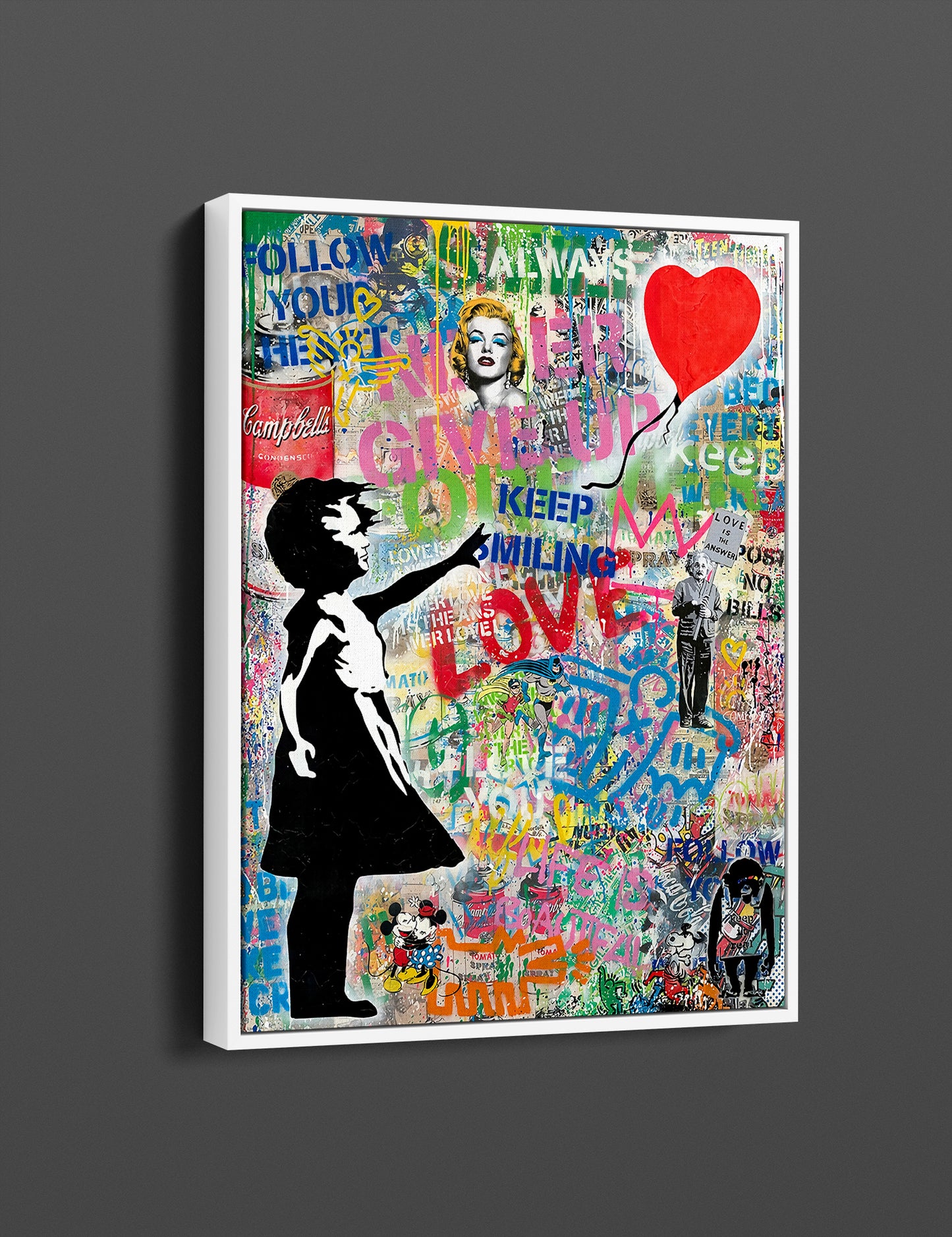 Banksy Balloon Girl Pop Art Follow Your Heart Canvas Wall Art, Banksy Art, Balloon Girl Graffiti, Street Graffiti Wall Art, Banksy - 12