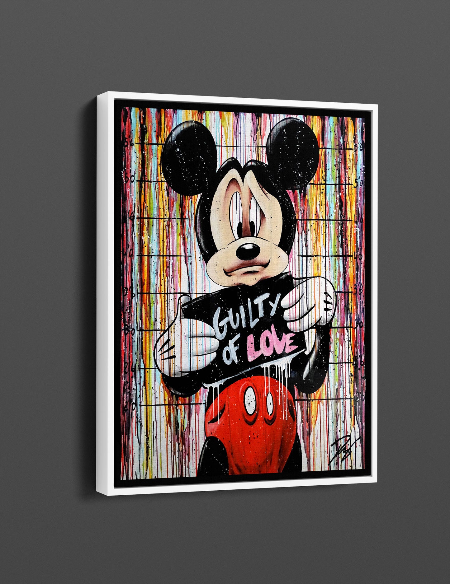 Banksy Guilty Love Mickey Mouse Graffiti Pop Art Canvas, Banksy Style Pop Art, Mickey Mouse Pop Art , Street Graffiti Wall Art - 63