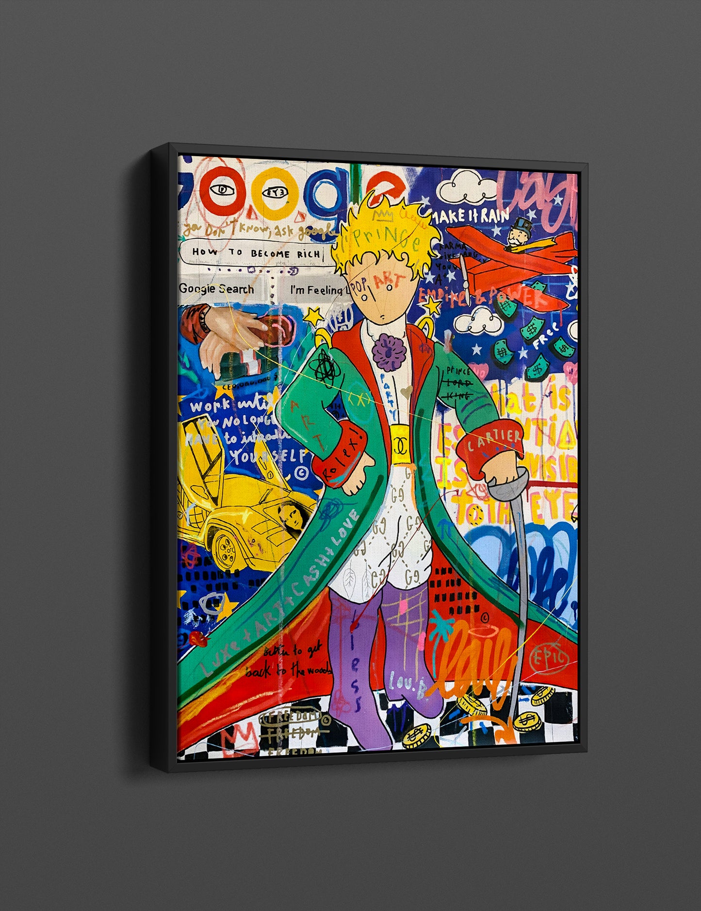 Banksy Little Prince Graffiti Pop Art Canvas, Banksy Style Pop Art, Little Prince Pop Art , Street Graffiti Wall Art, Little Prince Poster - 41