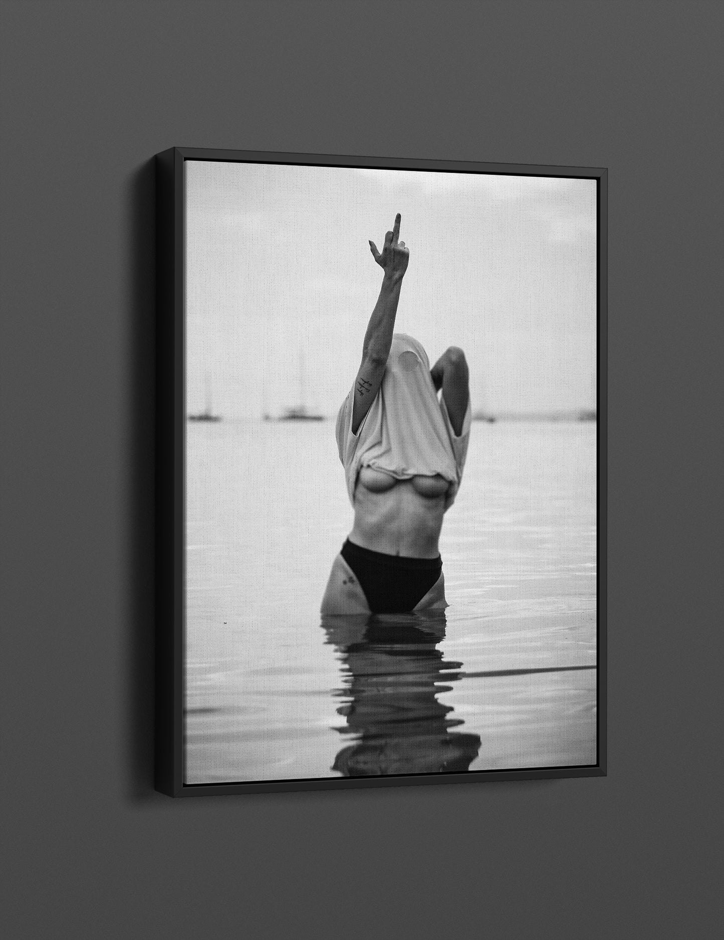 Feminist Women Attitudes Canvas Art, Middle Finger Print - PPL136