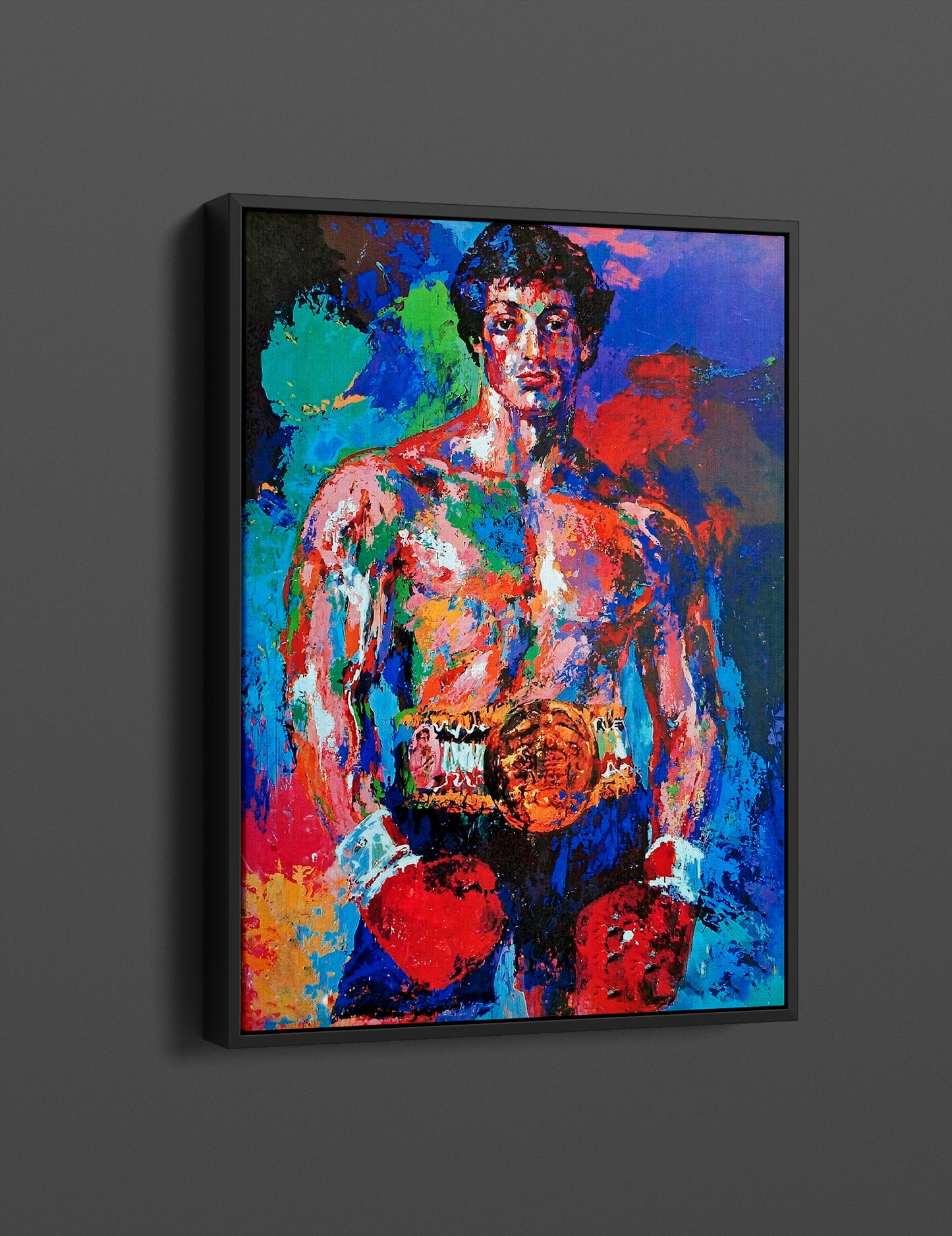 Rocky Balboa Oil Paint Canvas Print, Leroy Neiman Art - PPL-148