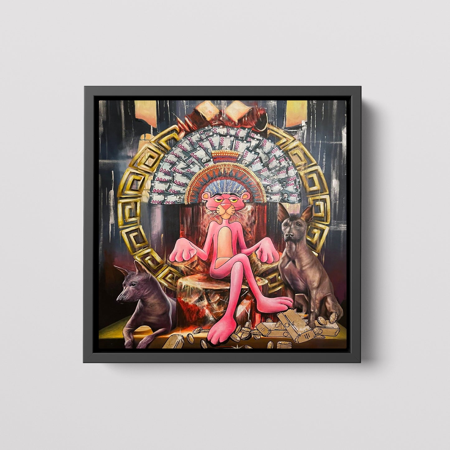 Big Boss Pink Panther Graffiti Pop Art Canvas Wall Art, Banksy Graffiti Pop Art - 336