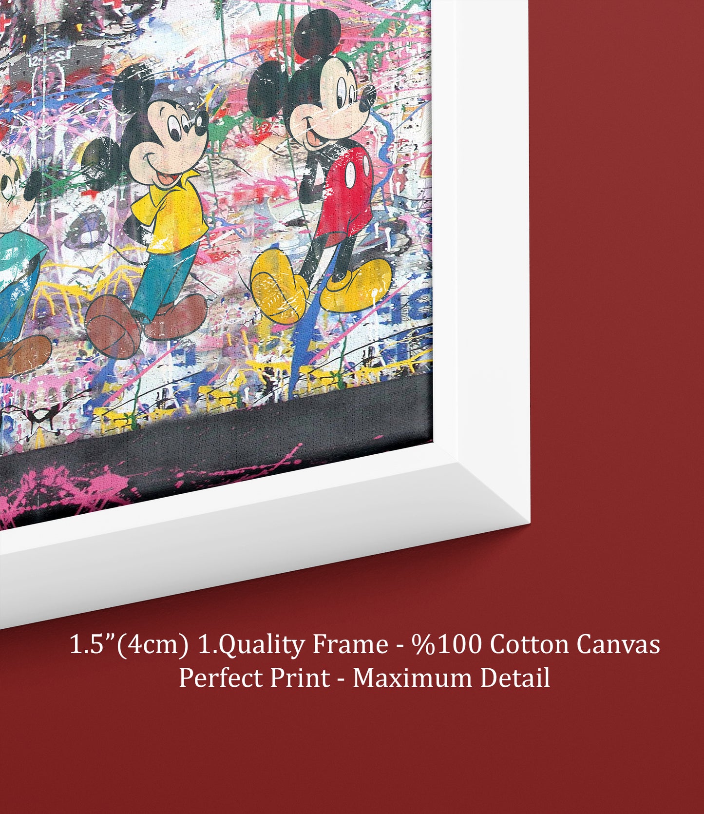 Banksy Panoramic All Time Mickey Mouse Pop Art Graffiti Canvas - 238