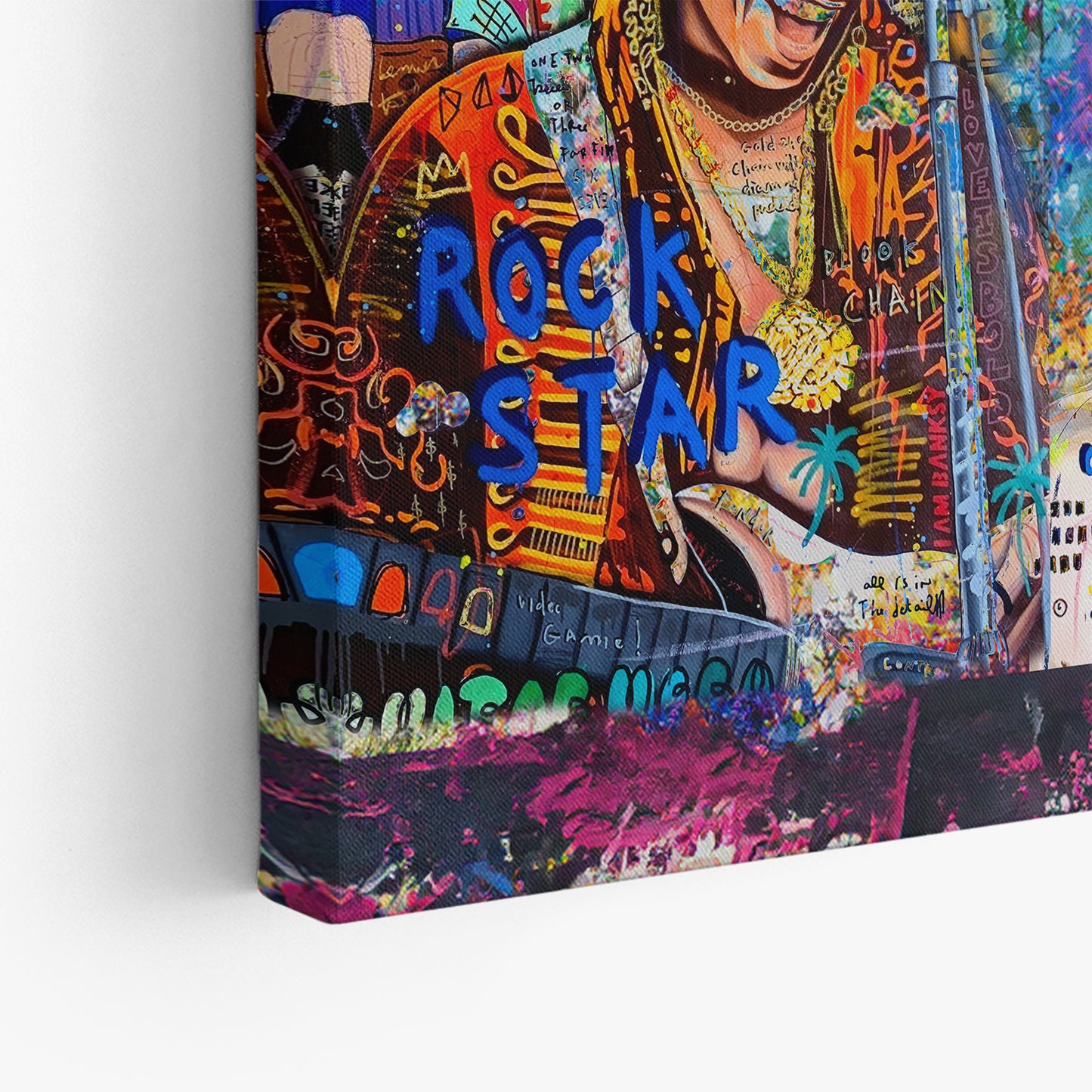 Banksy Panoramic Multi Rockstar Pop Art, David Bowie, Amy winehouse, Freddie Mercury, Jimi Hendrix - 166