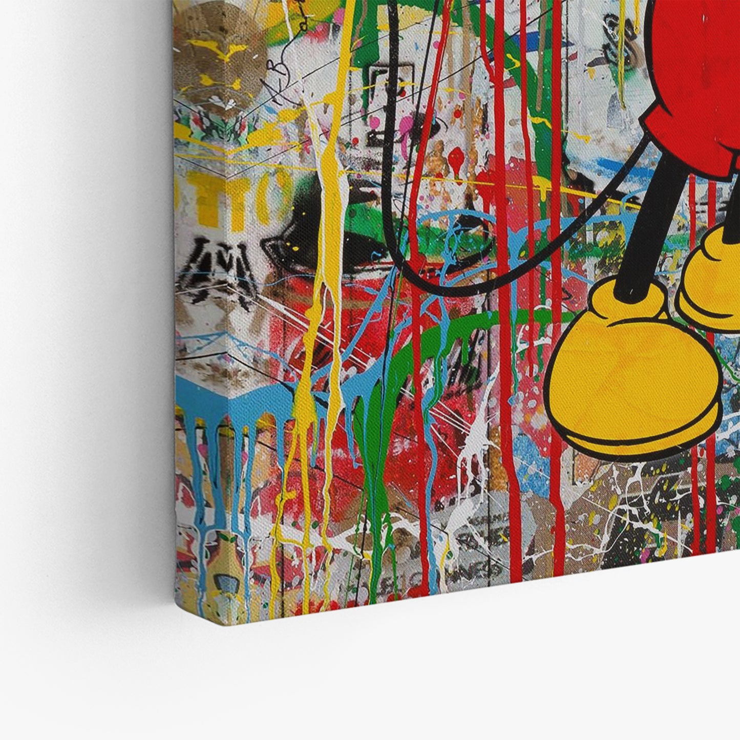 Love Couple Mickey Mouse Pop Art Canvas Wall Art, Banksy Style Pop Art Mickey Mouse - 103