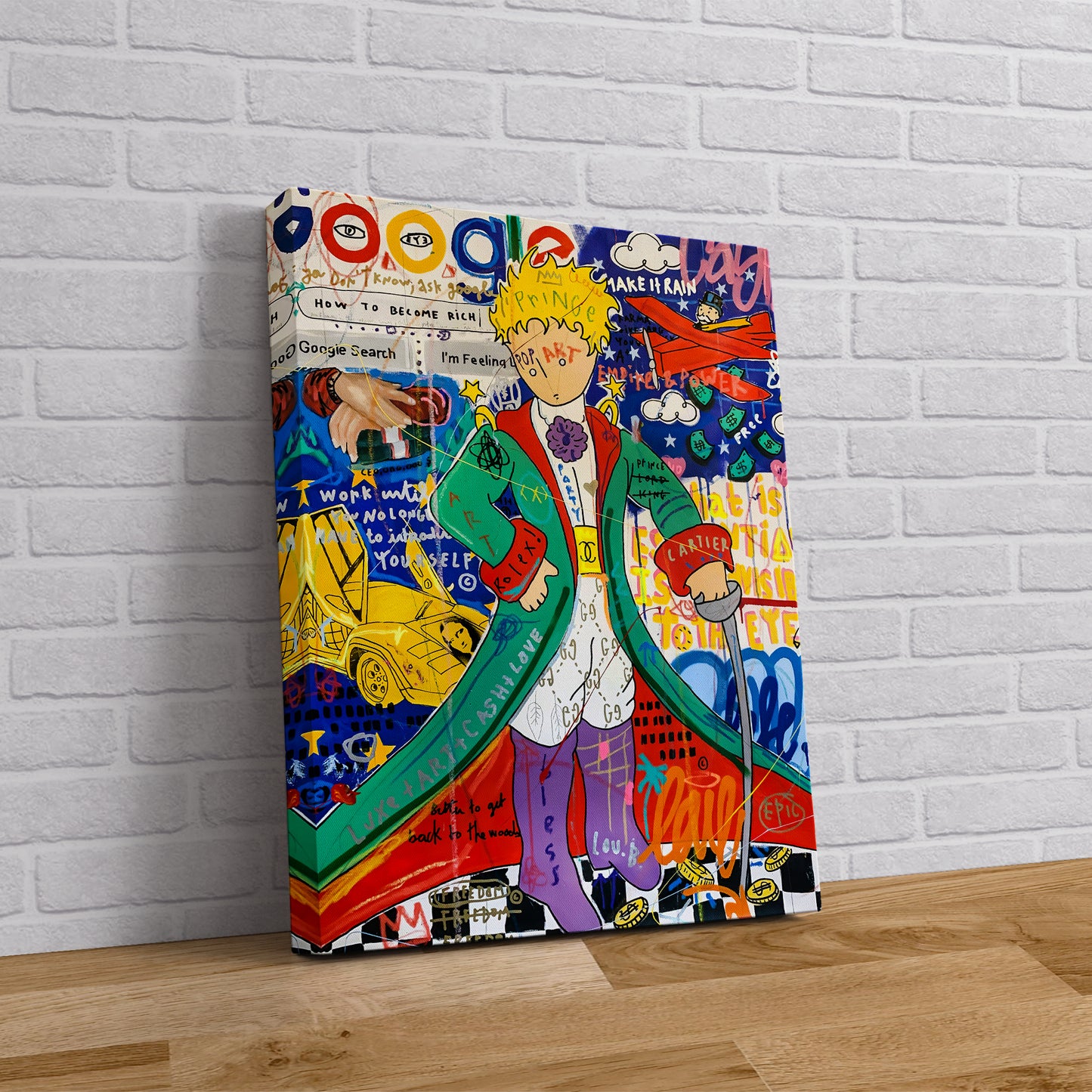 Banksy Little Prince Graffiti Pop Art Canvas, Banksy Style Pop Art, Little Prince Pop Art , Street Graffiti Wall Art, Little Prince Poster - 41