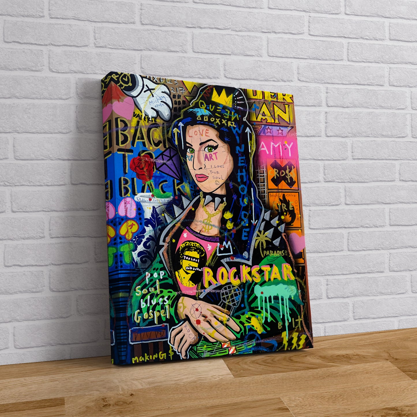 Banksy Amy Winehouse Graffiti Pop Art Canvas, Banksy Style Pop Art, Amy Winehouse Pop Art , Street Graffiti Wall Art, Amy Winehouse Poster - 42