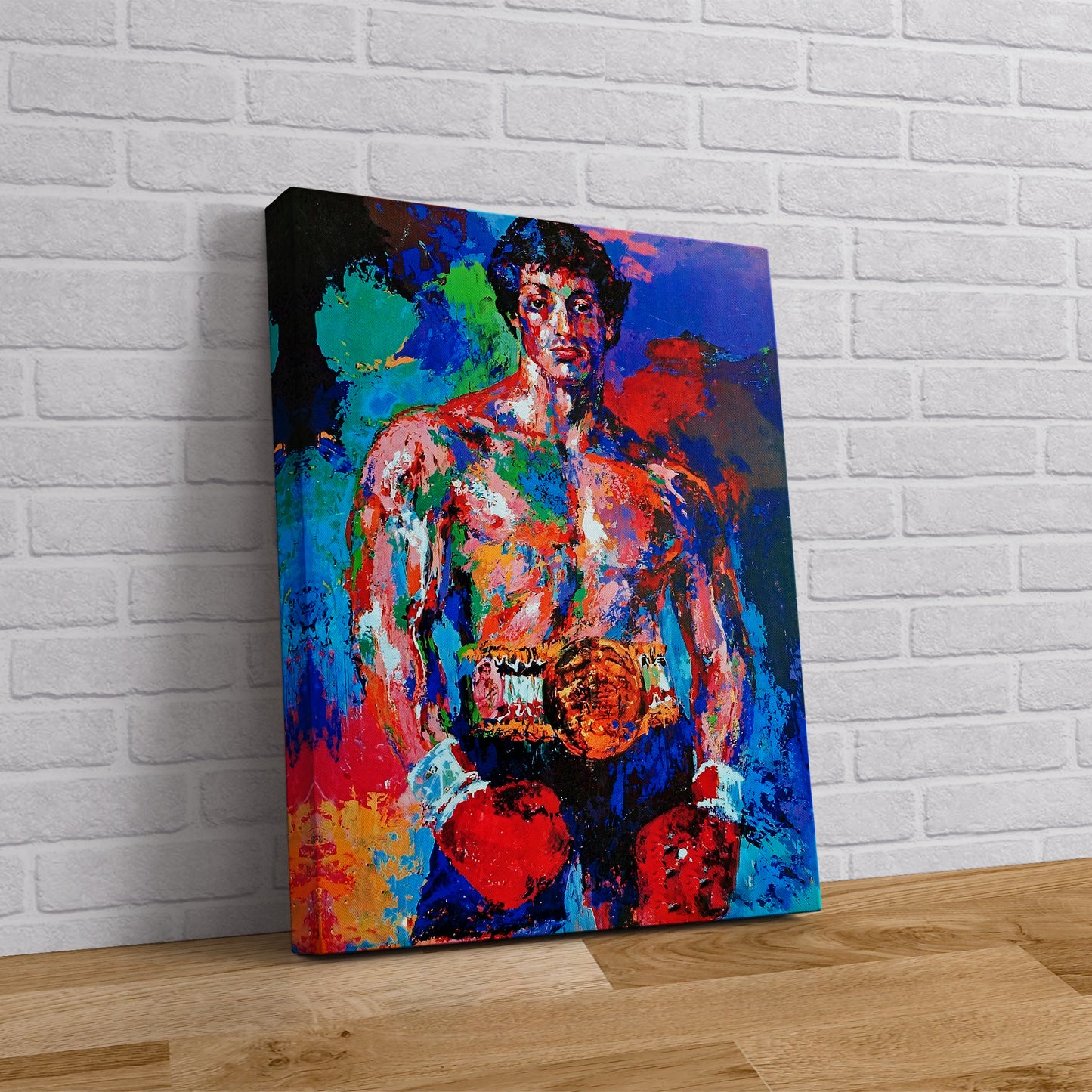 Rocky Balboa Oil Paint Canvas Print, Leroy Neiman Art - PPL-148