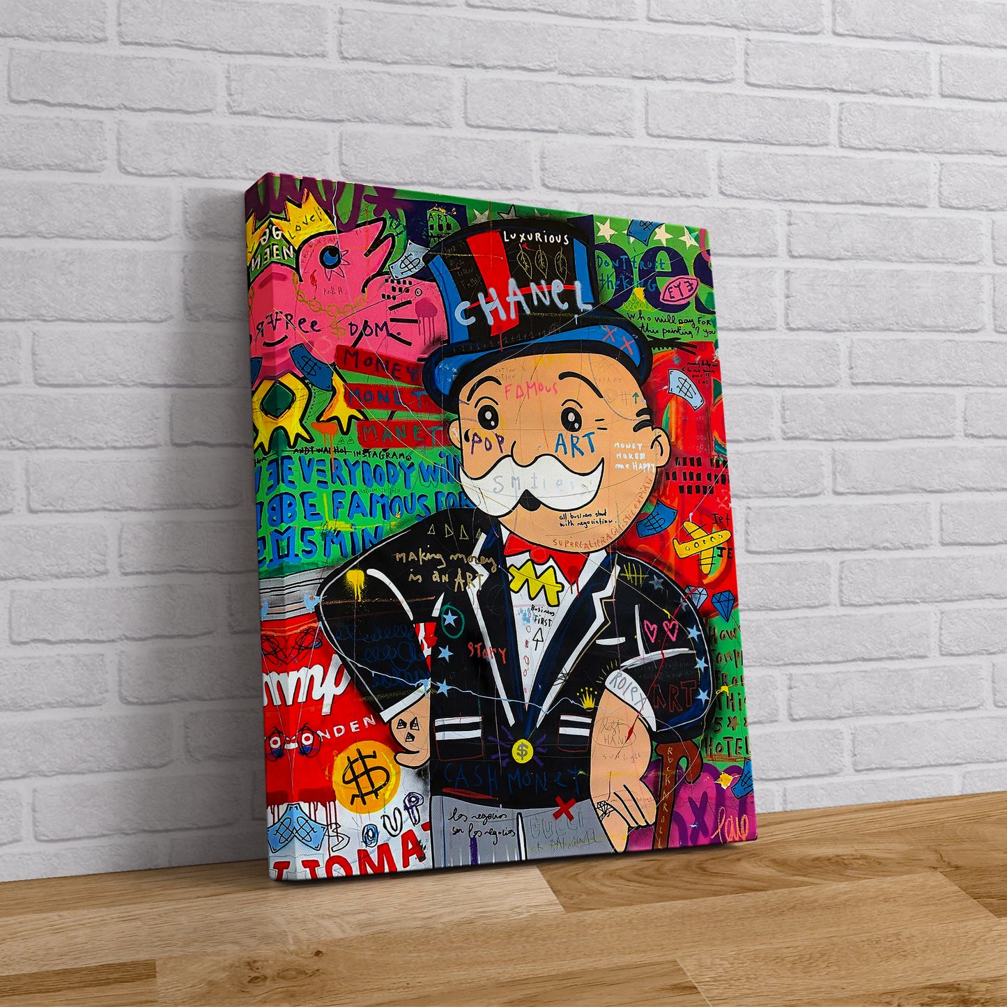 Banksy Monopoly Oil Painting Pop Art Canvas Print - Monopoly Pop Art Graffiti Wall Art, Pop Art Graffiti Home Decor, Pop Art Room Decor - 29