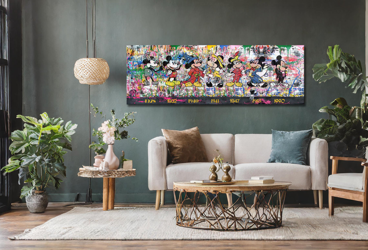 Banksy Panoramic Mickey Mouse History Pop Art Graffiti Canvas - 239