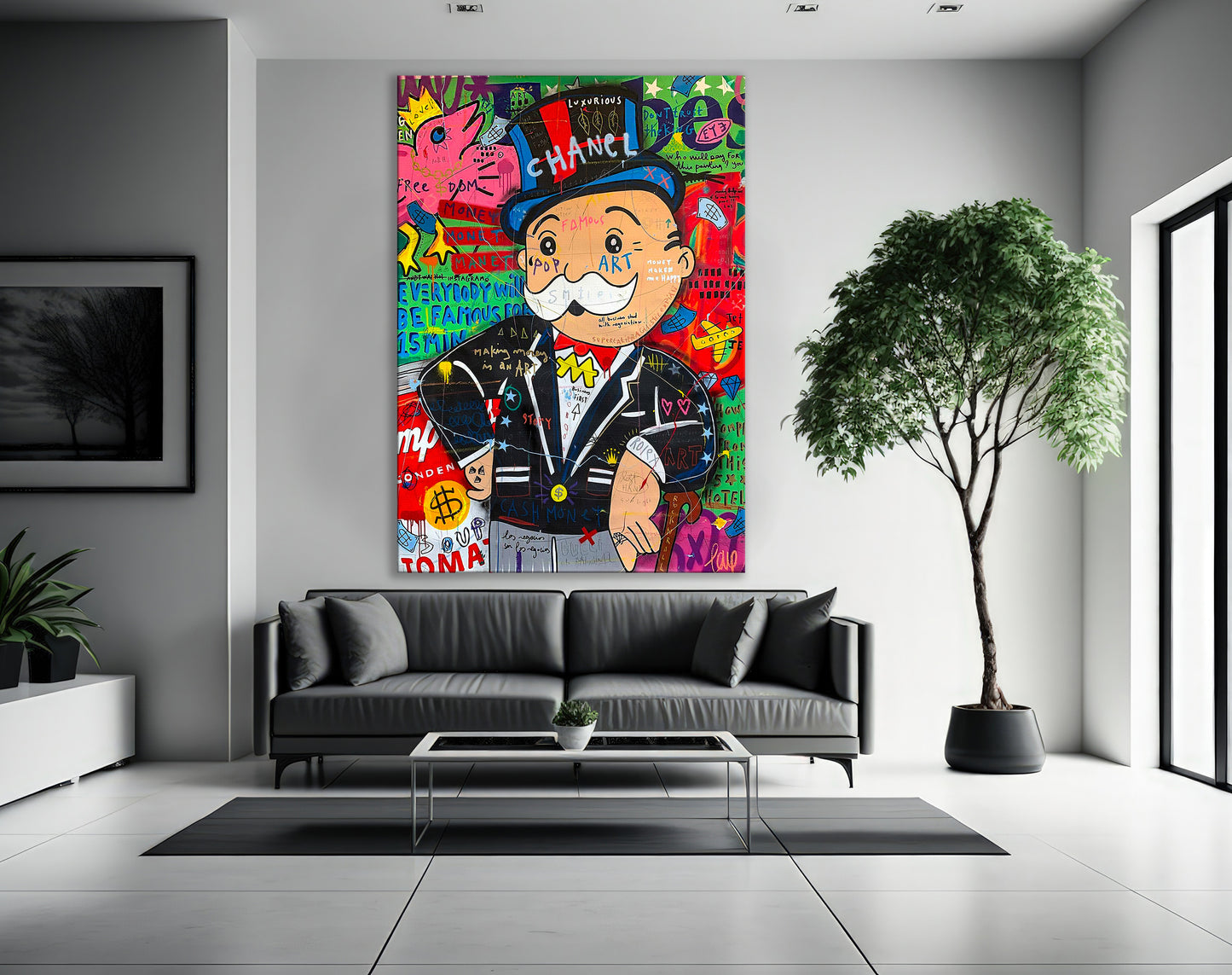 Banksy Monopoly Oil Painting Pop Art Canvas Print - Monopoly Pop Art Graffiti Wall Art, Pop Art Graffiti Home Decor, Pop Art Room Decor - 29