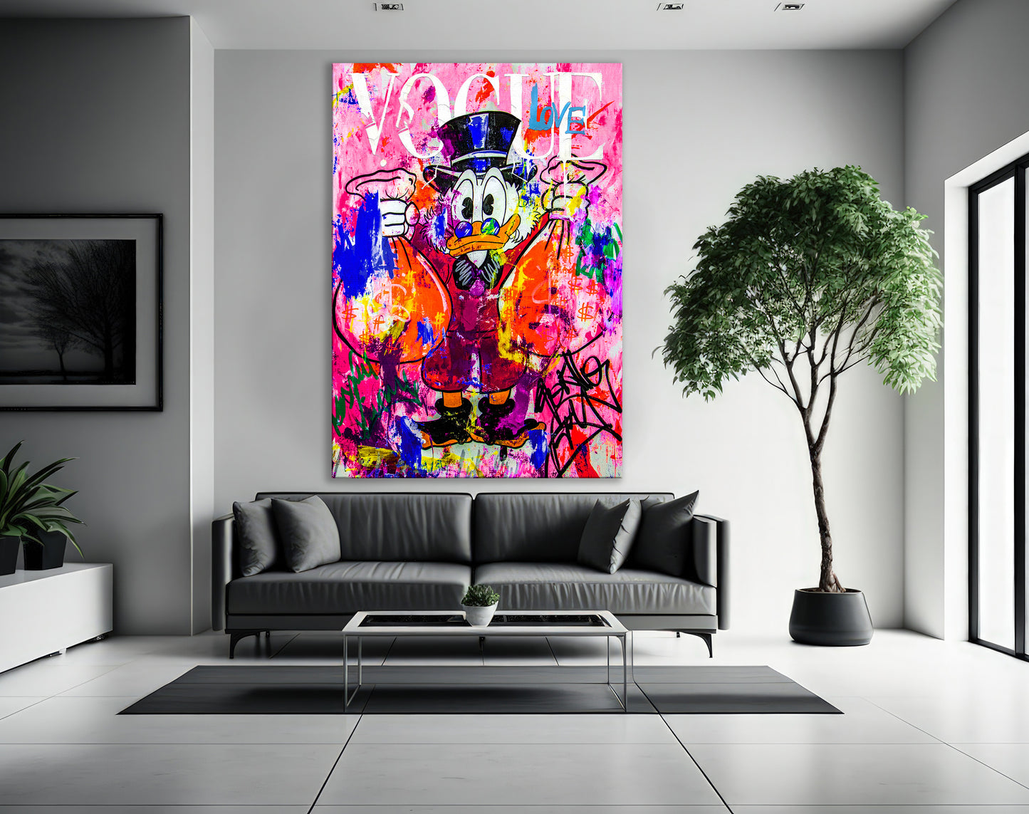 Banksy McDuck Graffiti Pop Art Canvas, Banksy Style Pop Art, McDuck Pop Art , Street Graffiti Wall Art, McDuck Poster - 47