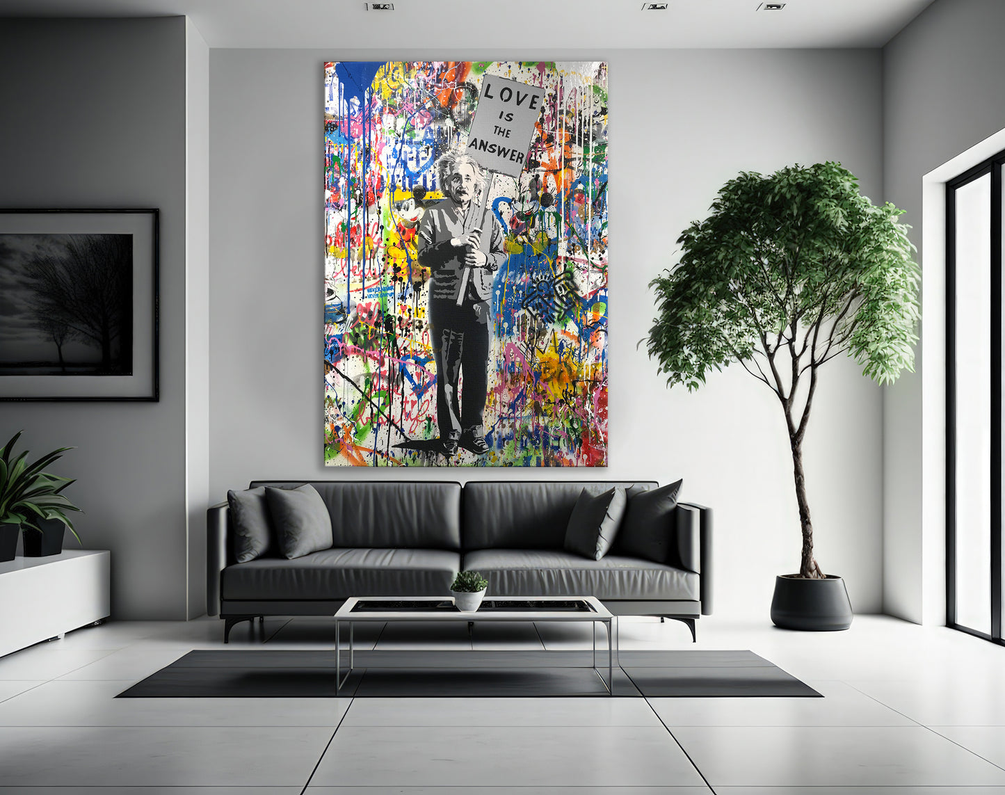 Albert Einstein Pop Art Canvas Wall Art, Banksy Art, Einstein Graffiti, Street Graffiti Wall Art, Banksy Einstein Poster