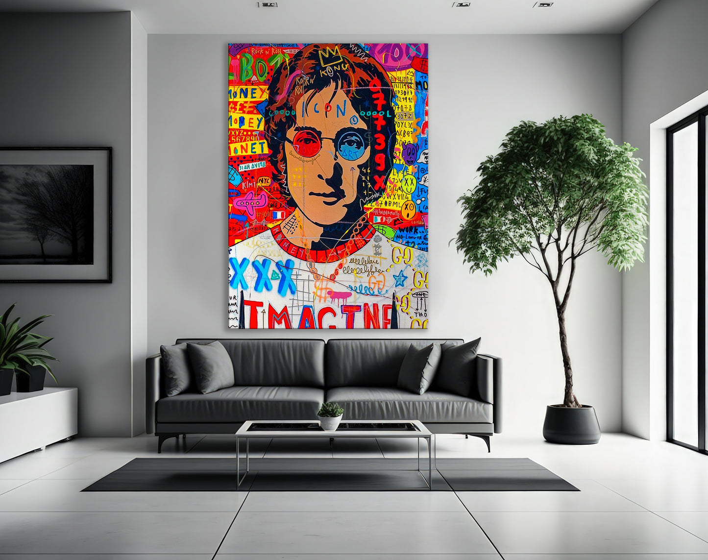 Banksy John Lennon Pop Art Canvas Print, Banksy Style Pop Art, John Lennon, Street Graffiti Wall Art, John Lennon Poster - 15