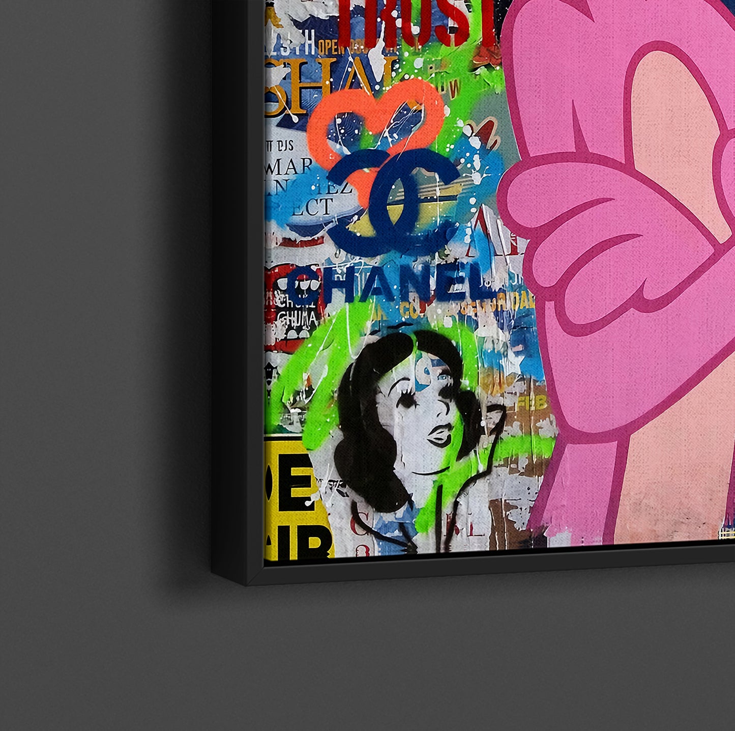 Banksy Pink Panther Graffiti Pop Art Canvas, Banksy Style Pop Art, Pink Panther Pop Art , Street Graffiti Wall Art, Pink Panther Poster - 46