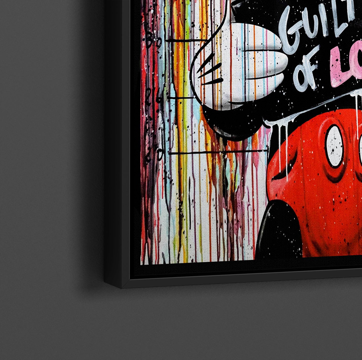 Banksy Guilty Love Mickey Mouse Graffiti Pop Art Canvas, Banksy Style Pop Art, Mickey Mouse Pop Art , Street Graffiti Wall Art - 63