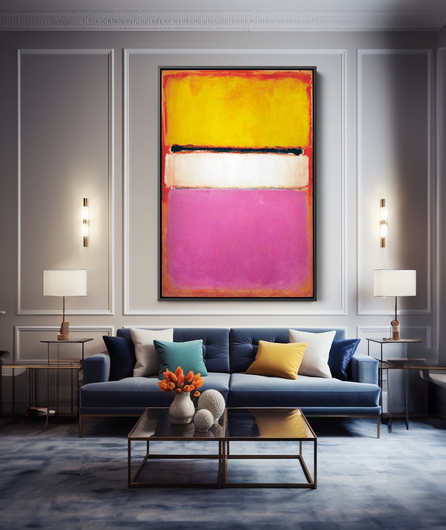 Mark Rothko Pink and White Abstract Canvas Wall Art Reproduction - PPL17