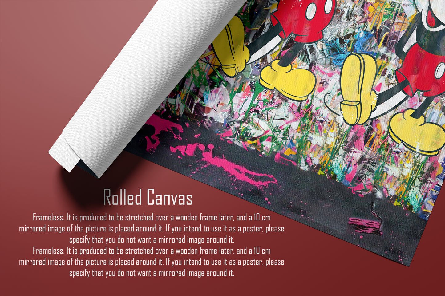 Banksy Panoramic All Time Mickey Mouse Pop Art Graffiti Canvas - 238
