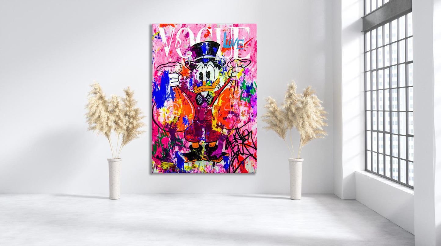 Banksy McDuck Graffiti Pop Art Canvas, Banksy Style Pop Art, McDuck Pop Art , Street Graffiti Wall Art, McDuck Poster - 47