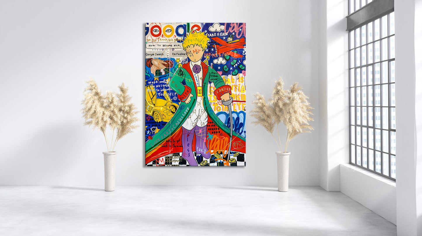 Banksy Little Prince Graffiti Pop Art Canvas, Banksy Style Pop Art, Little Prince Pop Art , Street Graffiti Wall Art, Little Prince Poster - 41