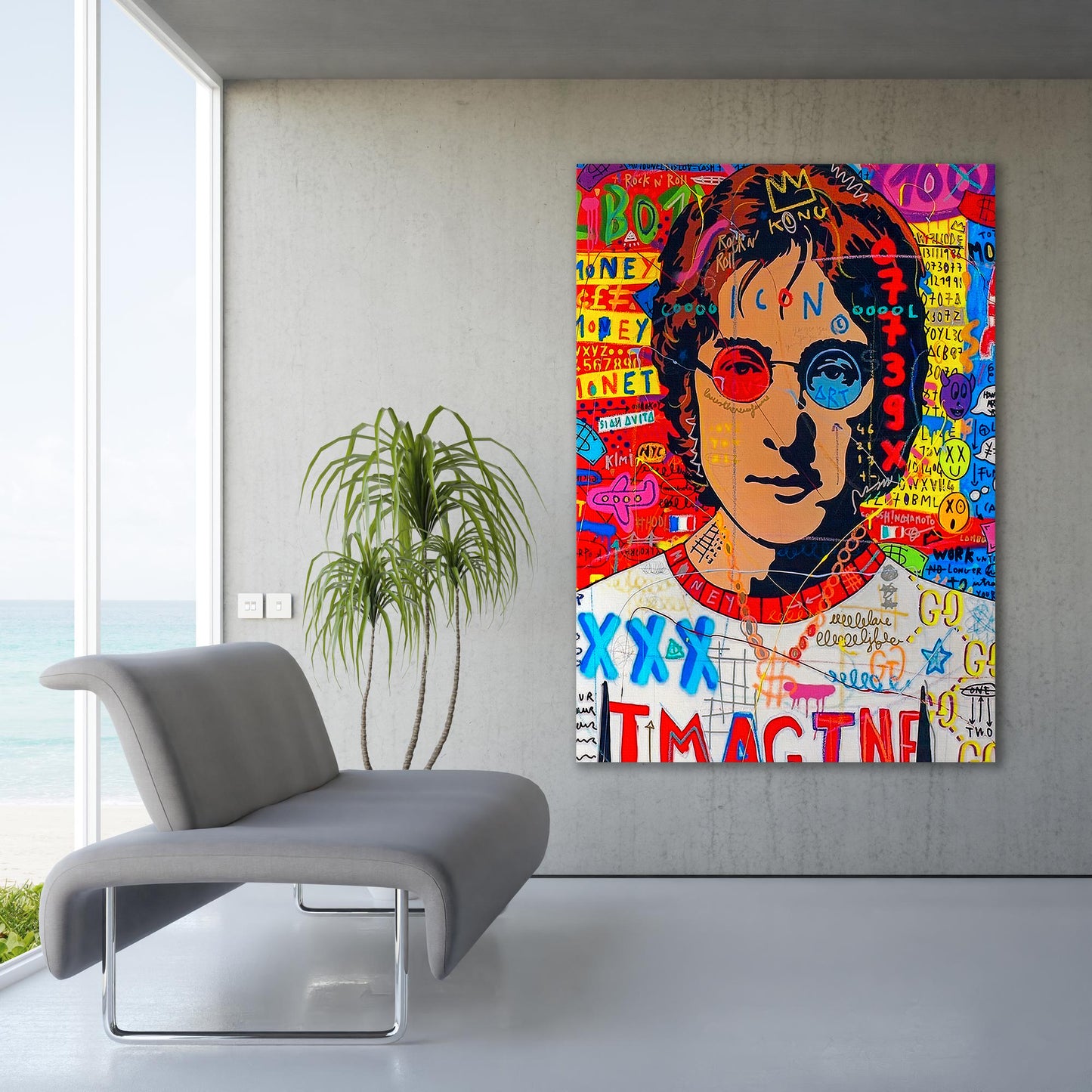 Banksy John Lennon Pop Art Canvas Print, Banksy Style Pop Art, John Lennon, Street Graffiti Wall Art, John Lennon Poster - 15