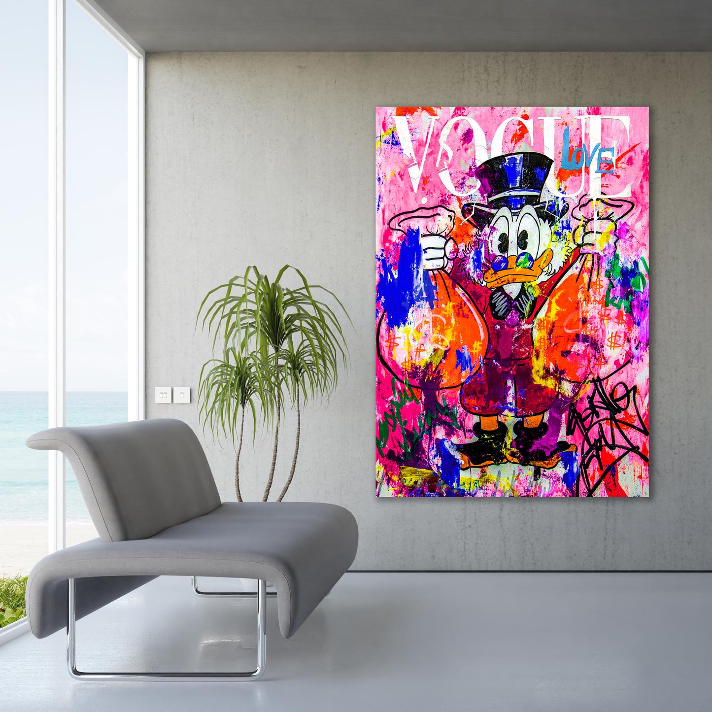 Banksy McDuck Graffiti Pop Art Canvas, Banksy Style Pop Art, McDuck Pop Art , Street Graffiti Wall Art, McDuck Poster - 47