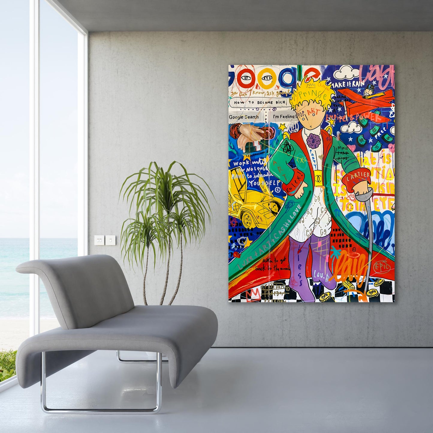 Banksy Little Prince Graffiti Pop Art Canvas, Banksy Style Pop Art, Little Prince Pop Art , Street Graffiti Wall Art, Little Prince Poster - 41