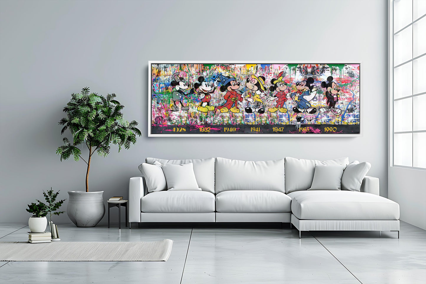Banksy Panoramic Mickey Mouse History Pop Art Graffiti Canvas - 239