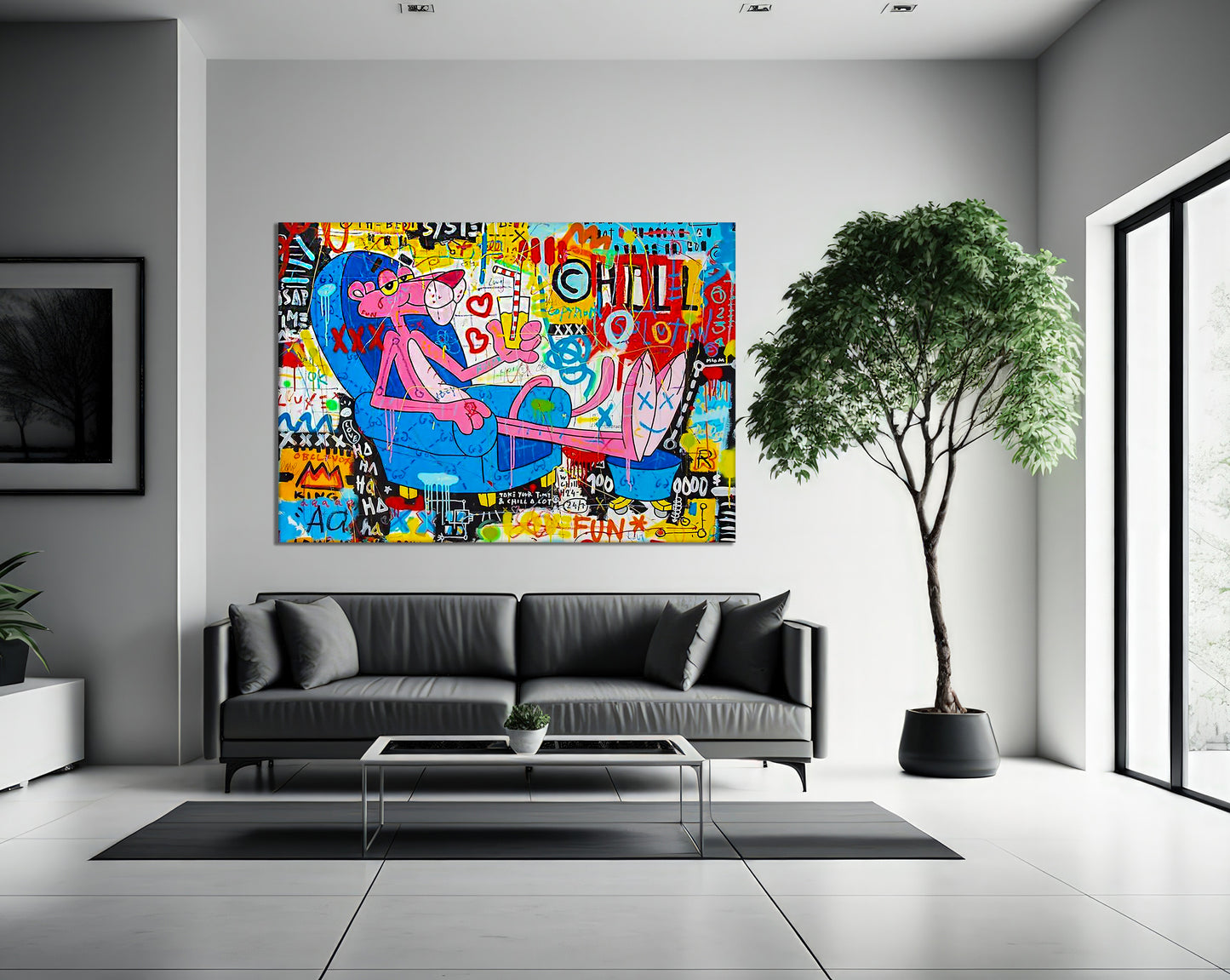 Pink Panther Pop Art Canvas Wall Art, Banksy Art, Pink Panther, Street Graffiti Wall Art, Banksy Pink Panther - 23