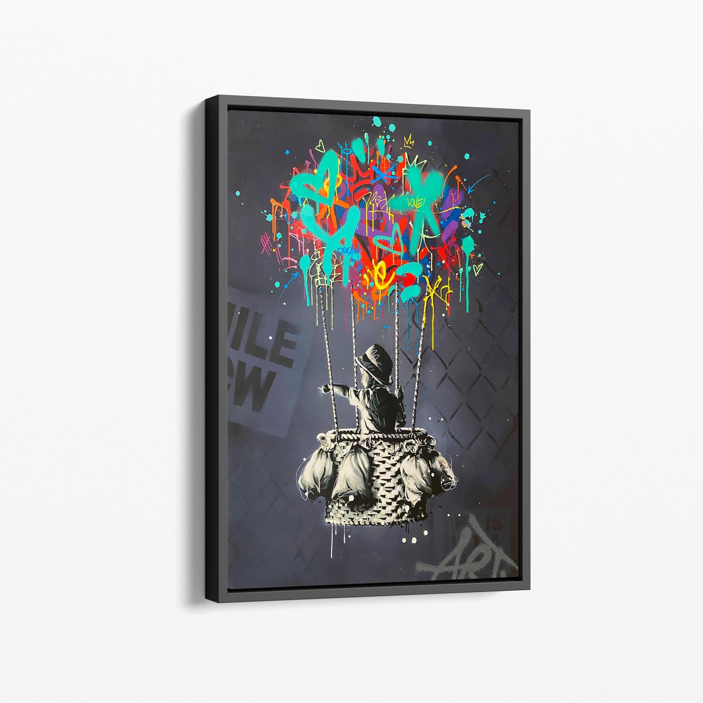 Banksy Balloon Boy Graffiti Canvas Wall Art, Banksy Style Pop Art - 179
