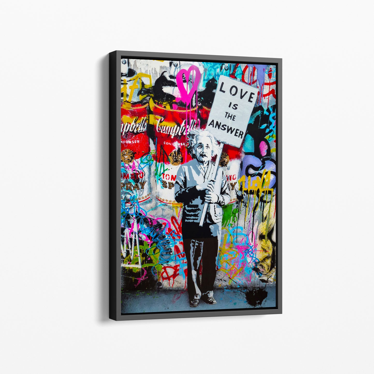 Banksy Albert Einstein Love the Answer Pop Art Canvas Wall Art, Banksy Art, Einstein Graffiti, Street Graffiti Wall Art, Banksy Einstein Poster - 36