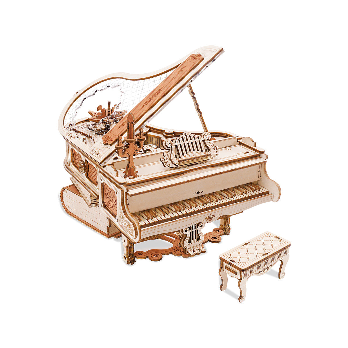 223pcs 3D Wooden Puzzle Magic Piano Mechanical Music Box Toy Gift Desk Gift For Men Women Hobby AMK81