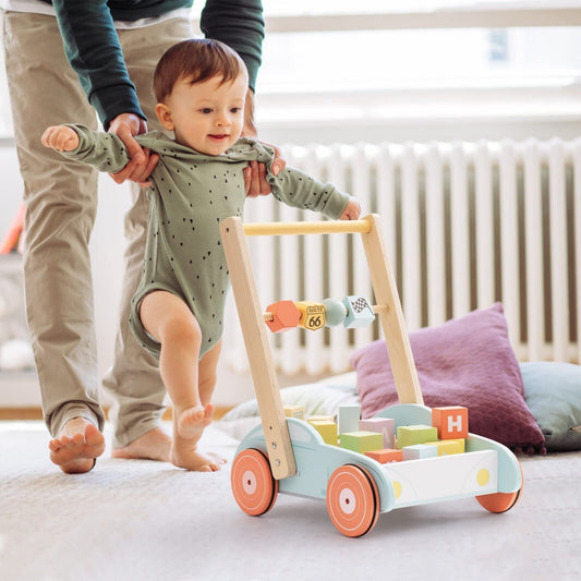 Wooden Baby Walker Push With ABC 123 Traffic Sign Gifts For Todders 3 Year