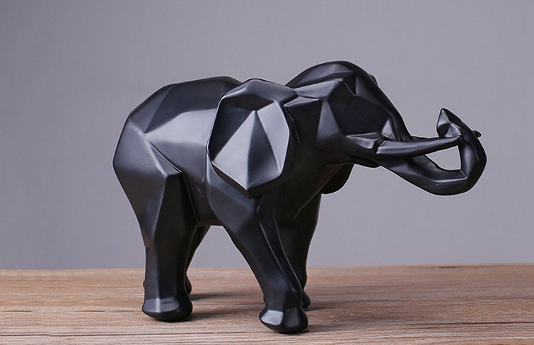 Elephant Resin Sculpture Black or Gold Home Decoration Crafts Gifts