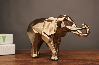 Elephant Resin Sculpture Black or Gold Home Decoration Crafts Gifts