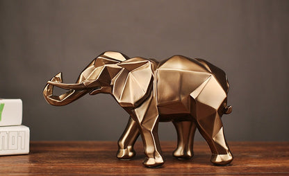 Elephant Resin Sculpture Black or Gold Home Decoration Crafts Gifts