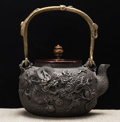 Red Cast Teapot Chifumi, Sakura iron Teapot