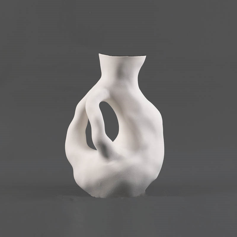 Modern Minimalist Luxury Circular Ceramic Flower Ware, Minimalist Ceramic Vase