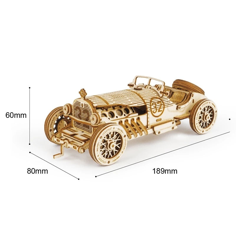 Car 3D Grand Prix Car Wooden Puzzle Game Assembly Racing Children's Toys