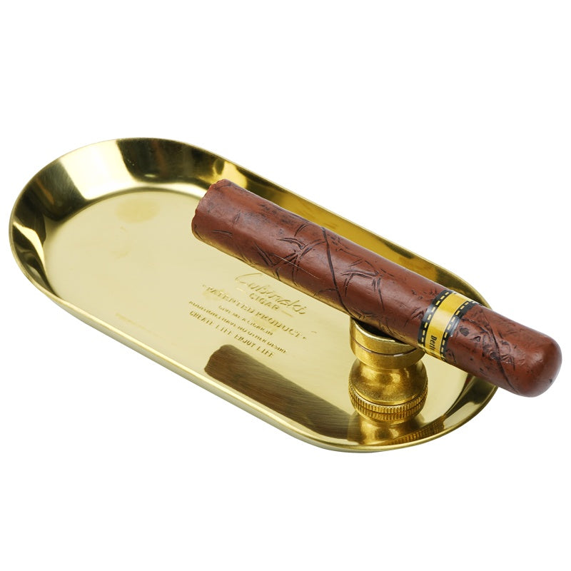 Cigar Punch Ashtray Combination Smoking Set Creative Multifunctional Brass Ashtray Brass Cigar Drill