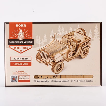 3D Puzzle Army Jeep, 3D Wooden Puzzle Model Toys