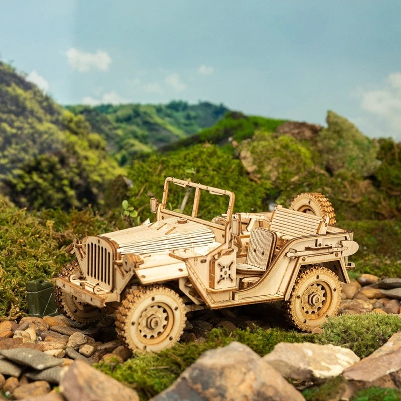 3D Puzzle Army Jeep, 3D Wooden Puzzle Model Toys