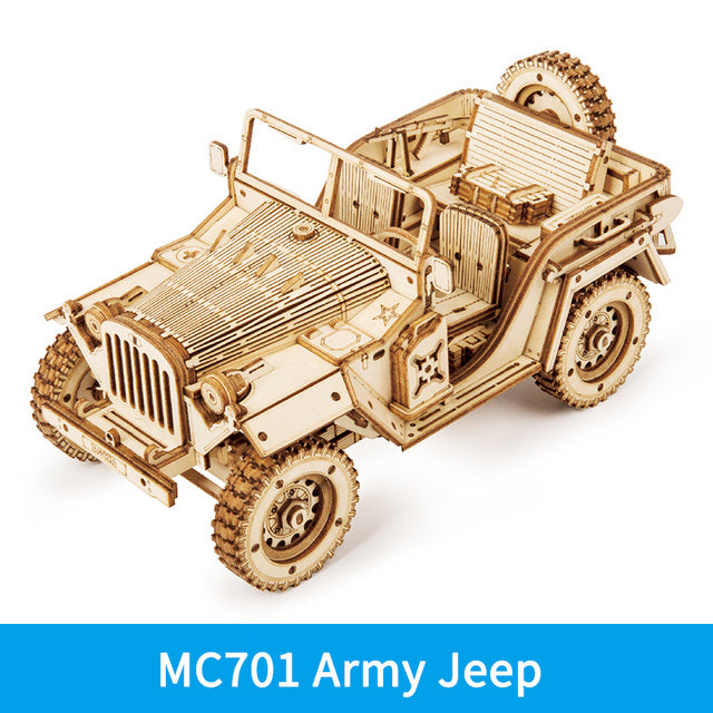 3D Puzzle Army Jeep, 3D Wooden Puzzle Model Toys