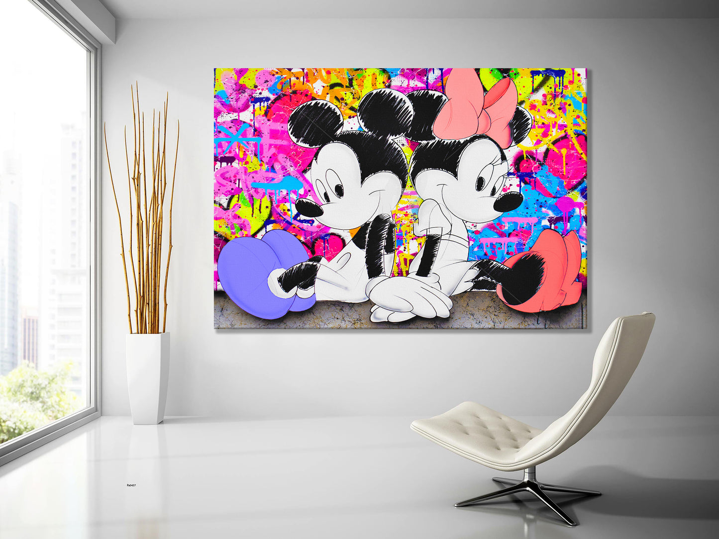 Mickey Mouse Hand Drawing  Graffiti Pop Art, Graffiti Canvas Art - 330